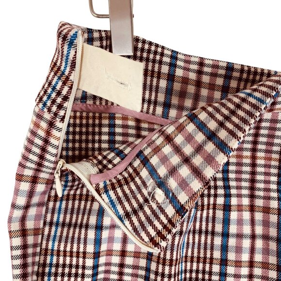 Belle Vere pull on Plaid High Rise Wide Leg Cropped Flat Front pants size 8 - Picture 11 of 16